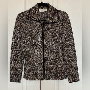 St. John Evening Jacket Paillettes
Wool Blend Printed Full Zip Women's s…
